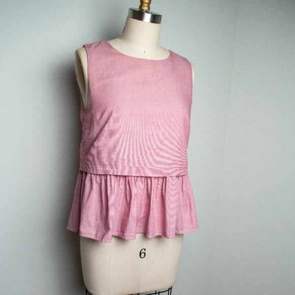 Cotton Pink Top with Peplum Under Layer - From 2008 - Picture 3 of 7
